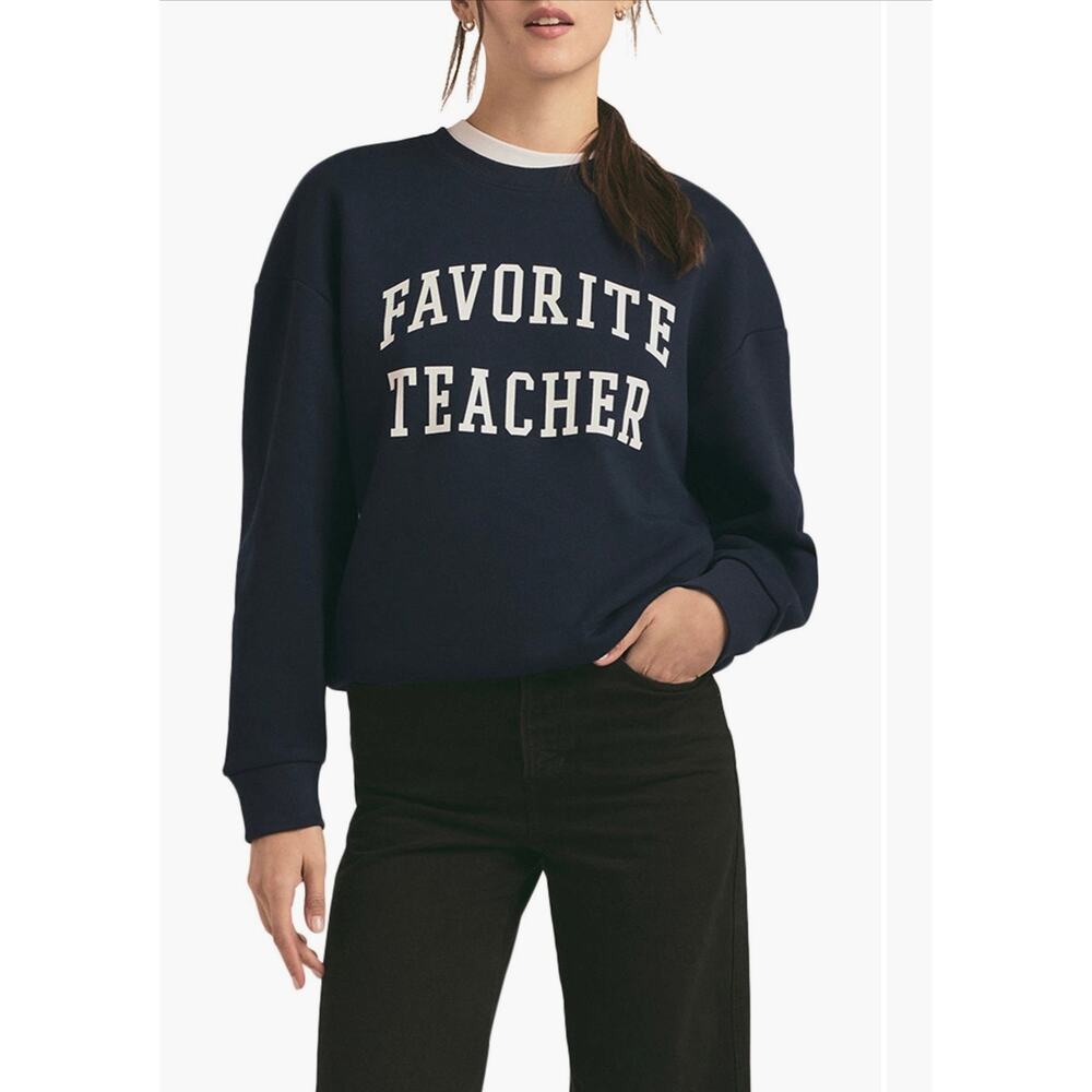 Favorite Daughter Favorite Teacher Navy Sweatshirt XL Soft